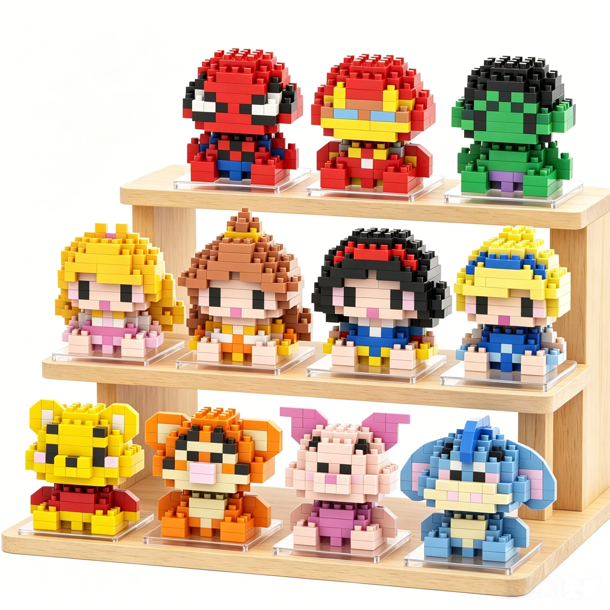 building block toy, mini desktop ornament, room decoration, anime cartoon, kawaii, holiday gift, birthday gift, Halloween gift