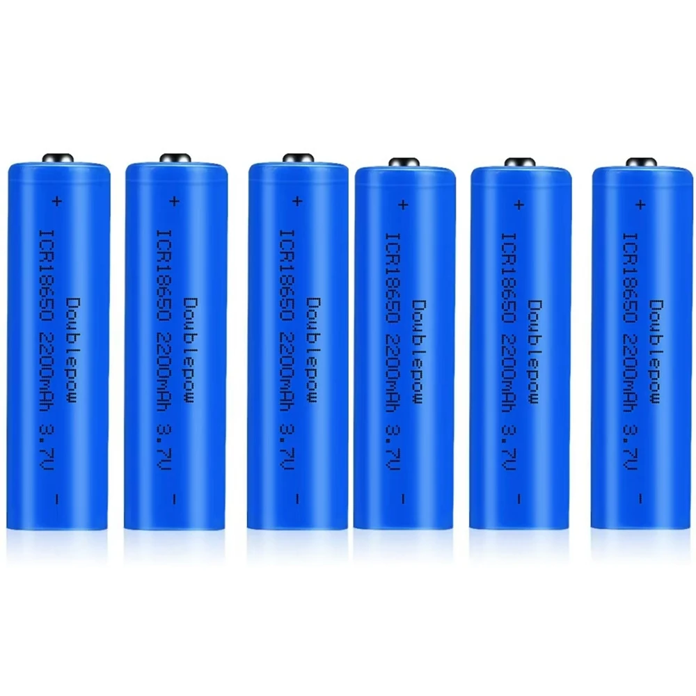 

6pcs/lot 3.7V 18650 2200mAh rechargeable lithium battery 3.7V strong light flashlight anti-light special lithium battery