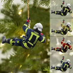 Christmas Firefighter Pendant Creative Fire Peripheral Car Jewelry Pendant Car Decorative Accessories Interior Decor Adorns