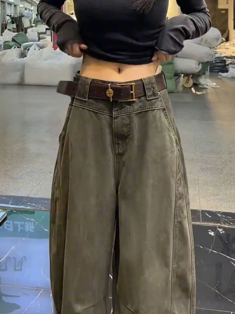 カーゴパンツ レディース レッド 四季対応 コットン クラブ カフ付き パーティーウェア ハイウエスト シック スパンコール グリッター シャイニー ポリッシュド プリーツ オーバーサイズ