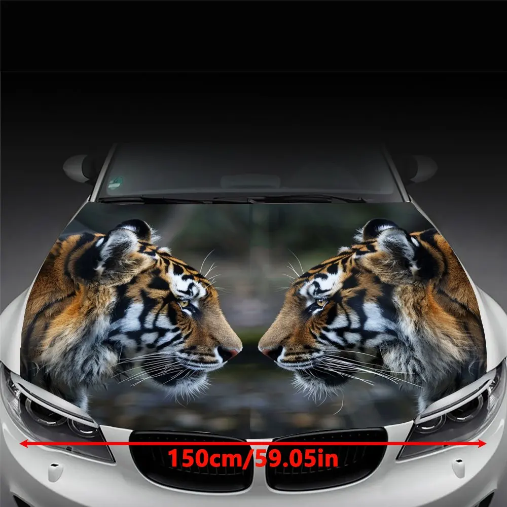 Striking Tiger Print Vehicle Wrap - High-Definition, Fade Resistant