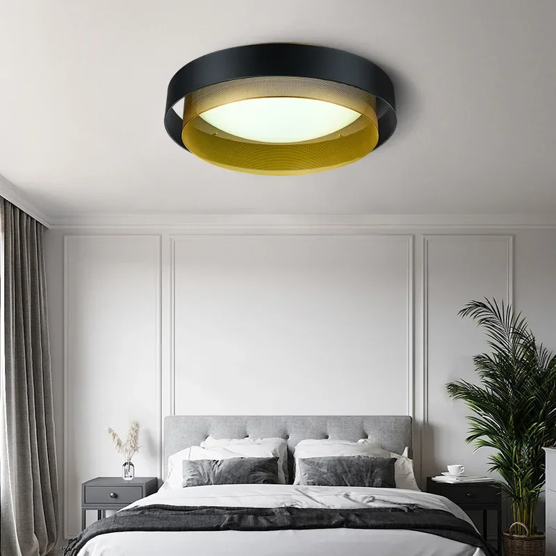 

SANDYHA Nordic Round Ceiling Light Lamp Bedroom Living Room Lampadario Soffitto Moderno Luces Led Habitacion Techo Para Sala