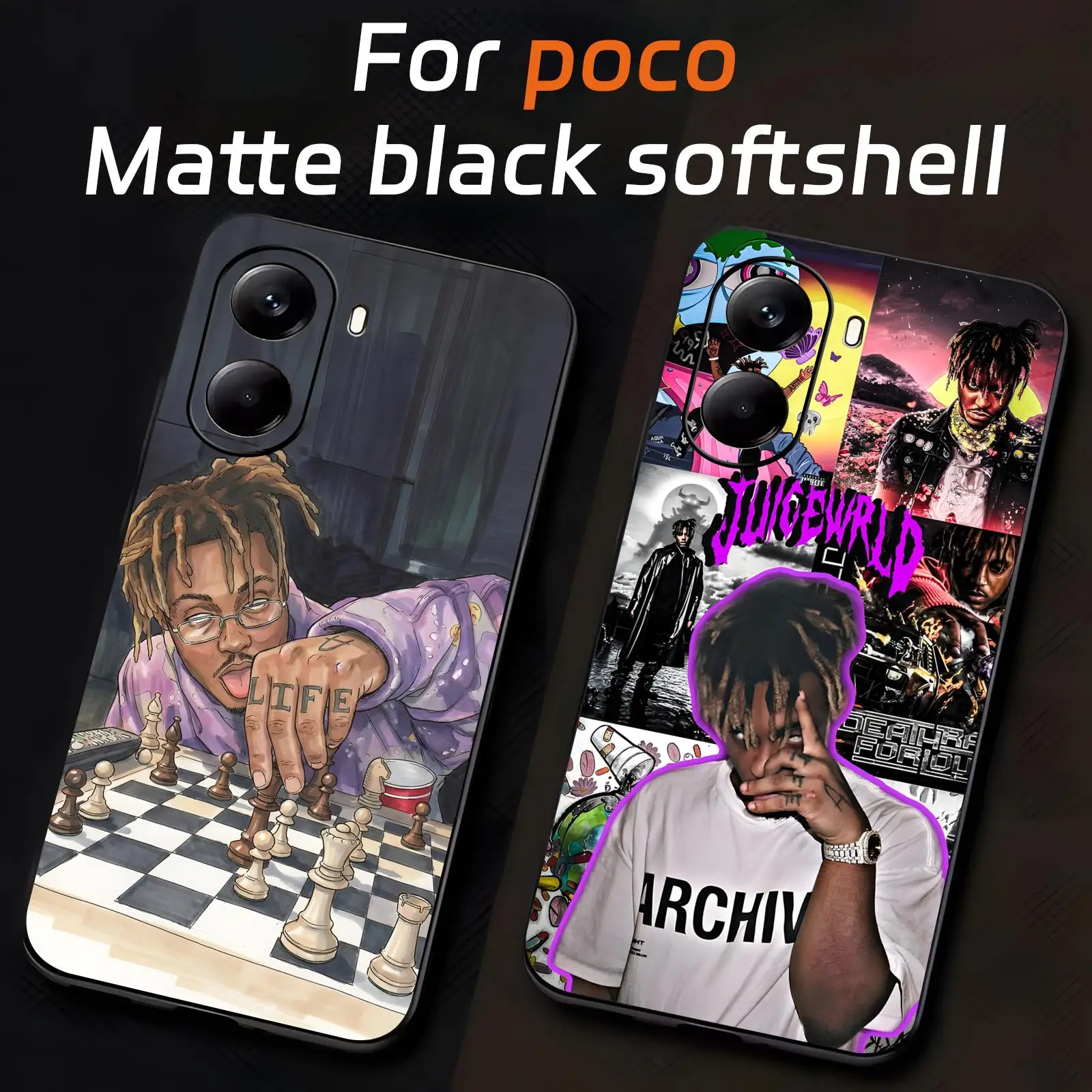Juice WRLD 999 – coque de téléphone pour Xiaomi POCO M7 M6 M5 X7 X6 X5 F7 F6 F5 Pro 5G, souple, noire, résistante aux chocs