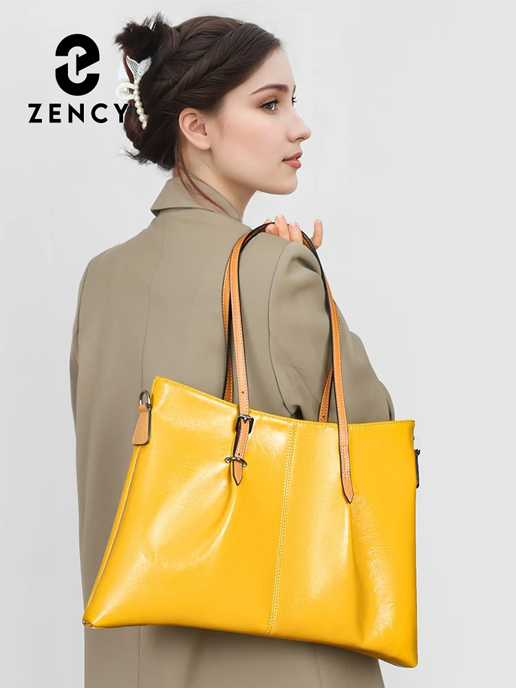 

Женские модные сумки-тоут Zency из натуральной кожи с верхней ручкой для работы, большие дизайнерские сумки для поездок на работу