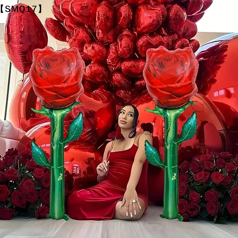 Large Red Rose Balloons Rose Flower Shape Foil Balloons For Mother's Day Valentine's Day Anniversaries,Party Decorations【SMQ】