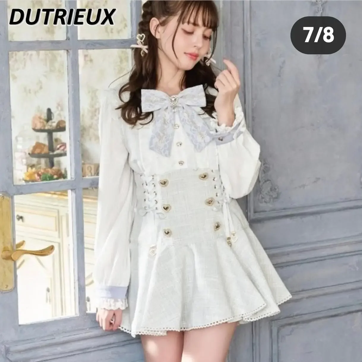 Autumn and Winter Japanese Mine Series Mass-produced Doll Collar Waist Long-sleeved Dress and Shorts Sweet Girls Two Piece Set