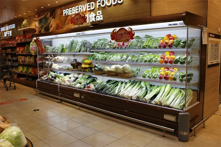 Refrigerating Air Curtain Cabinet The Air Curtain Cabinet Supermarket Multideck Open Top Display Chiller