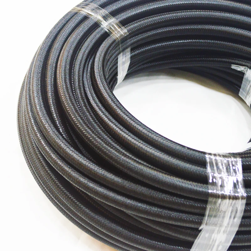 Mangueira de linha de combustível AN8 de 2 metros Mangueira de linha de combustível trançada de nylon com malha de aço inoxidável reforçada preta