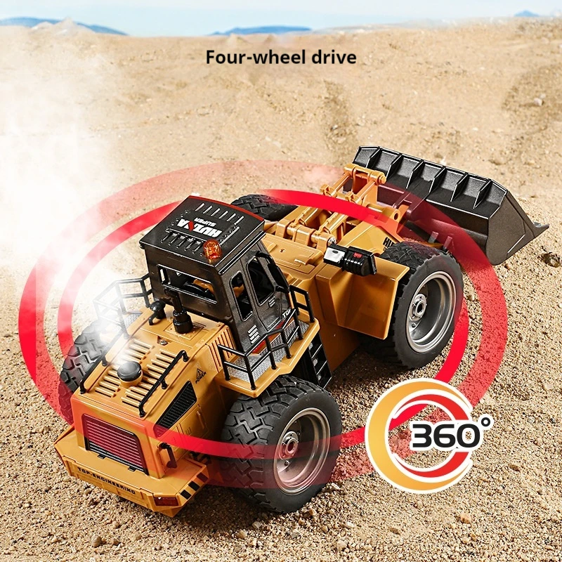 Huina Rc Automotive 11-Channel Alloy Version 620 Loaded Bulldozer 2.4g Wireless Remote Control Engineering Forklift Children Toy