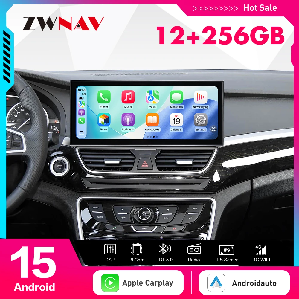 15.8 inch Carplay Car Radio Touch Screen For Geely Borui 2015-2016 Android 15 GPS Navigation Multimedia Player Head