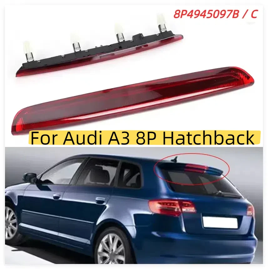 

​Black/Red LED Third Rear High Level Brake Stop Light 8P4945097C For Audi A3 8P Hatchback 2004-2012without Spoiler