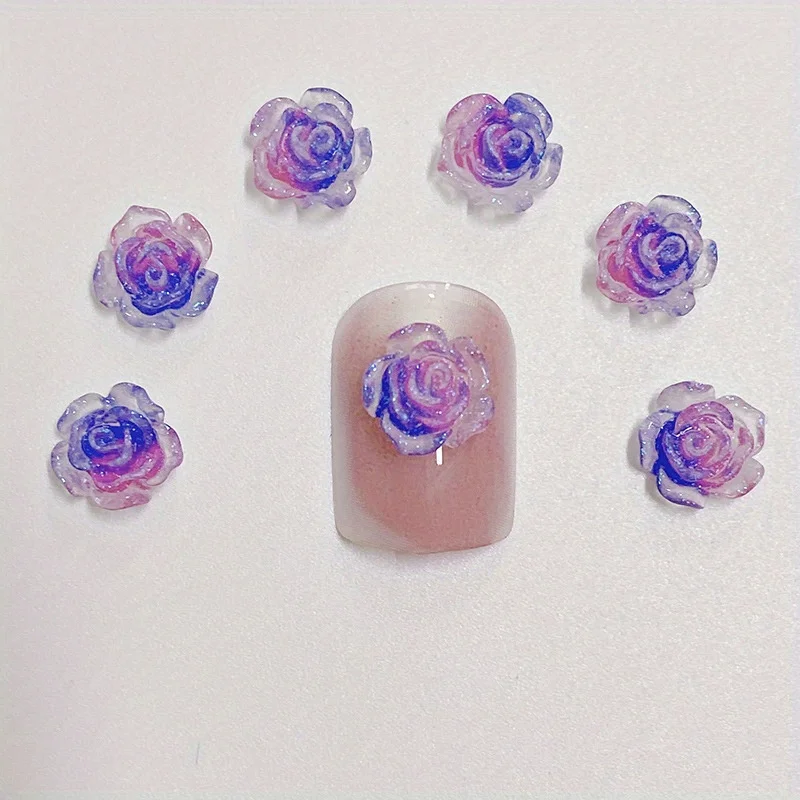 50/100 Stuks Lichtgevende Nail Art Sieraden Bloemvorm Driedimensionale Rose Gebruik Voor Haarspeld Oorbellen Telefoon Case Diy decor Accessoire