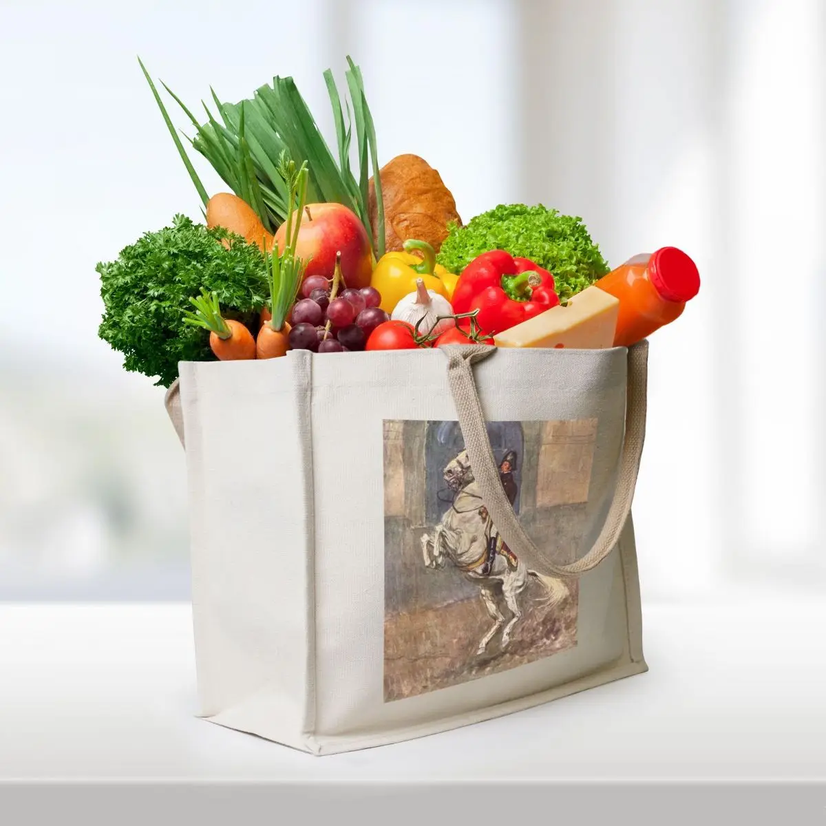 Lippizan Horse: The Courbette, Classical Dressage at the Spanish Riding School Tote Bag Lady bag Reusable bags Cloth bag