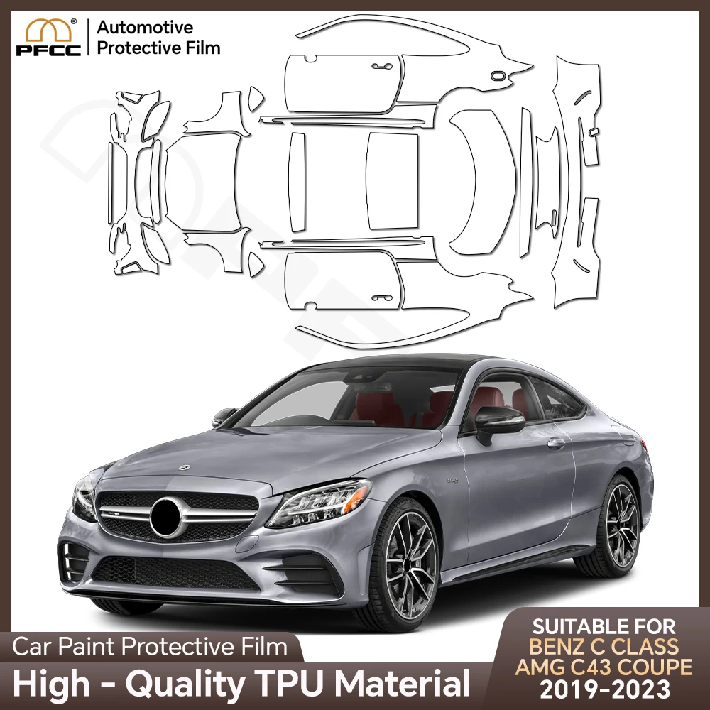 

Pre Cut Protection Film for Mercedes BENZ C-CLASS C205 AMG C43 COUPE 2019-2023 Car Anti-Scratch Sticker TPU PPF Transparent