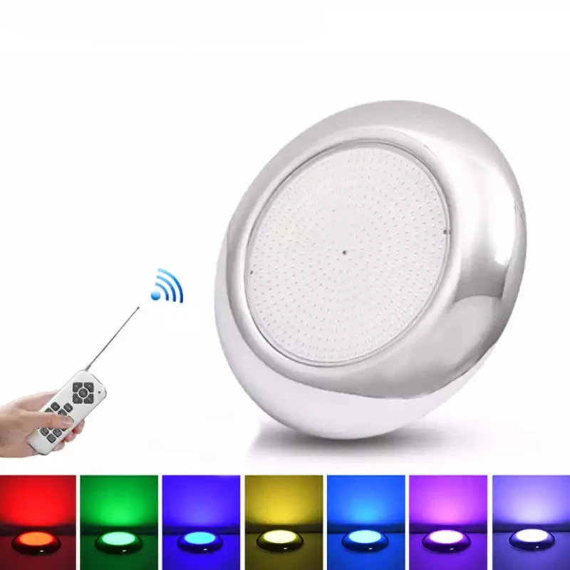 2026 Design Stainless Steel LED Swimming Pool Light Resin Filled Underwater Pond Lighting RGB Multicolor with Remote Controller