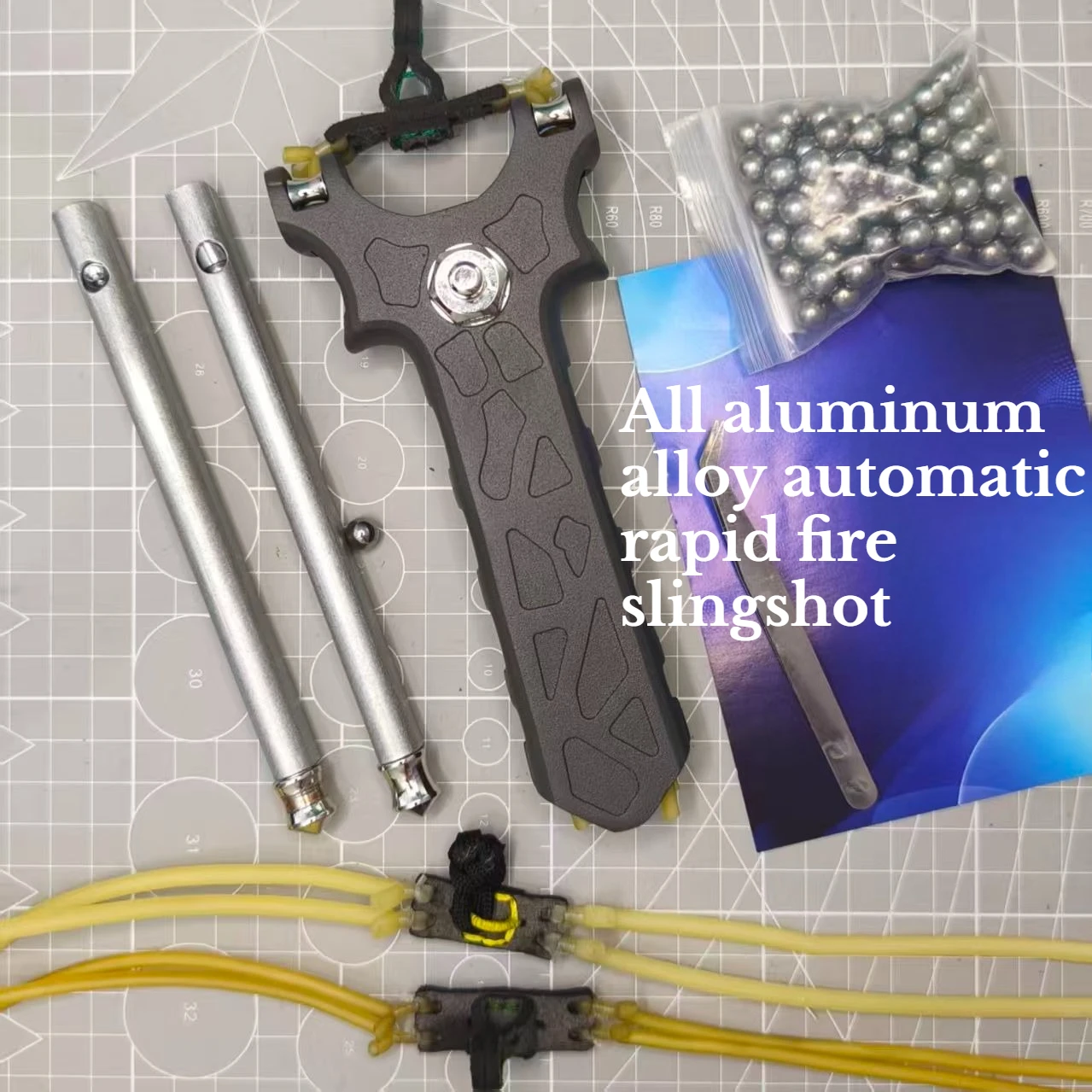 Second Generation Automatic Slingshot Magnetic Suction Rubber Band All Metal Aluminum Alloy Portable Outdoor Hunting Tool