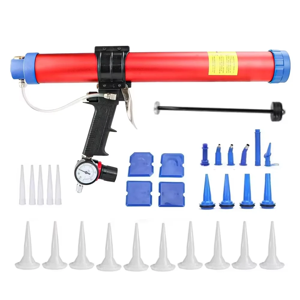 pistolet-pneumatique-pour-mastic-600-ml-double-usage-applicateur-d'adhesif-pour-verre-souple-et-dur