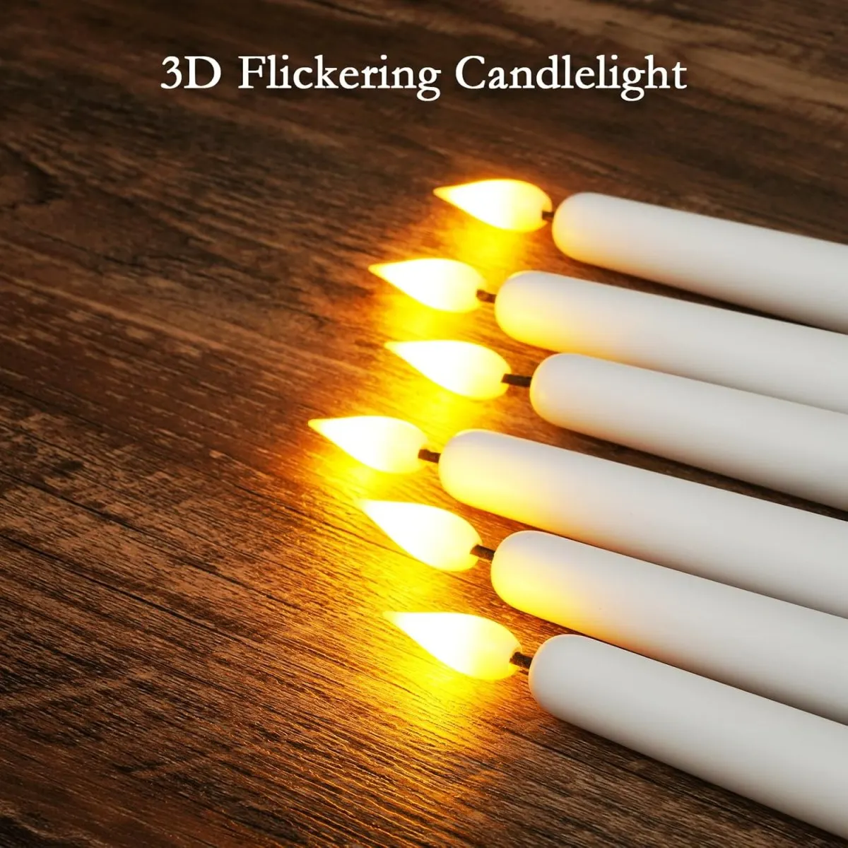 6/12pcs Flameless Taper Candles Flickering Ivory Taper Candles Battery Operated  Suitable For Home Table Birthday Party Decor