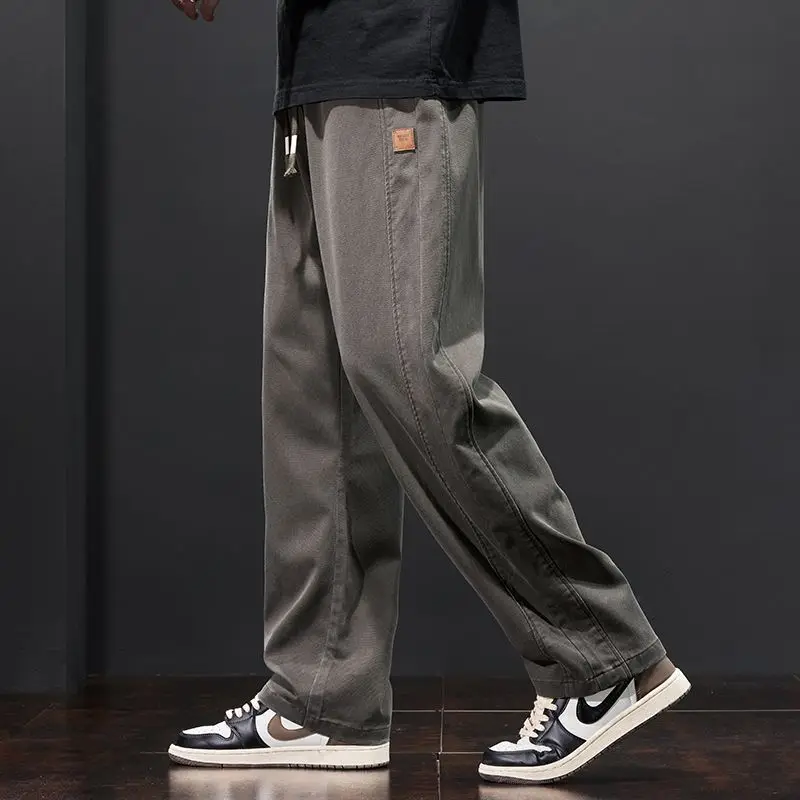 Trendy casual pants for men in autumn and winter,2025 new sports long styles, loose fitting sports workwear pants for men