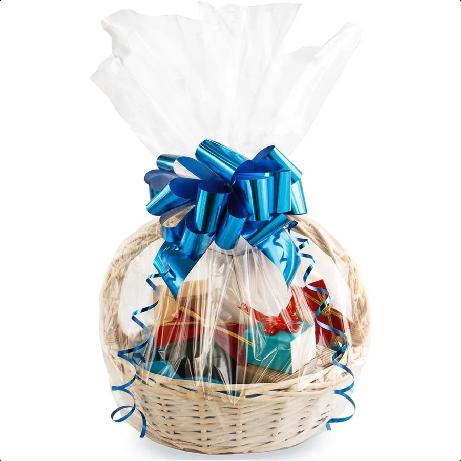 

Large Cello Cellophane Bags30x 40 Inches Clear Basket Bags OPP Plastic Cellophane Wrap for Gift Baskets Packaging 10 Pieces
