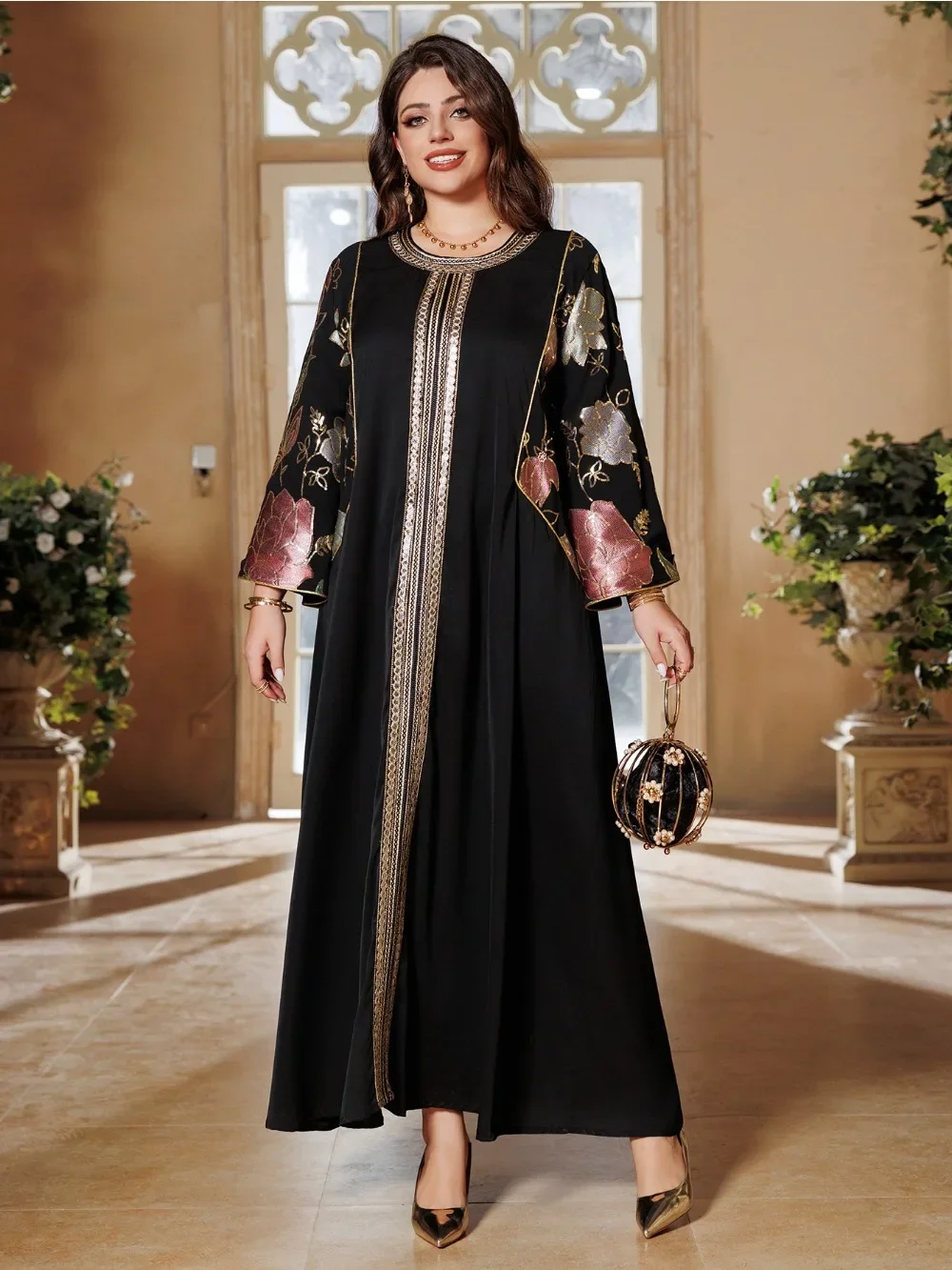 Eid Sequins Muslim Dress for Women Embroidery Party Long Dresses Robe Ramadan Dubai Kaftan Islam Vestidos Jalabiya Dresses 2025