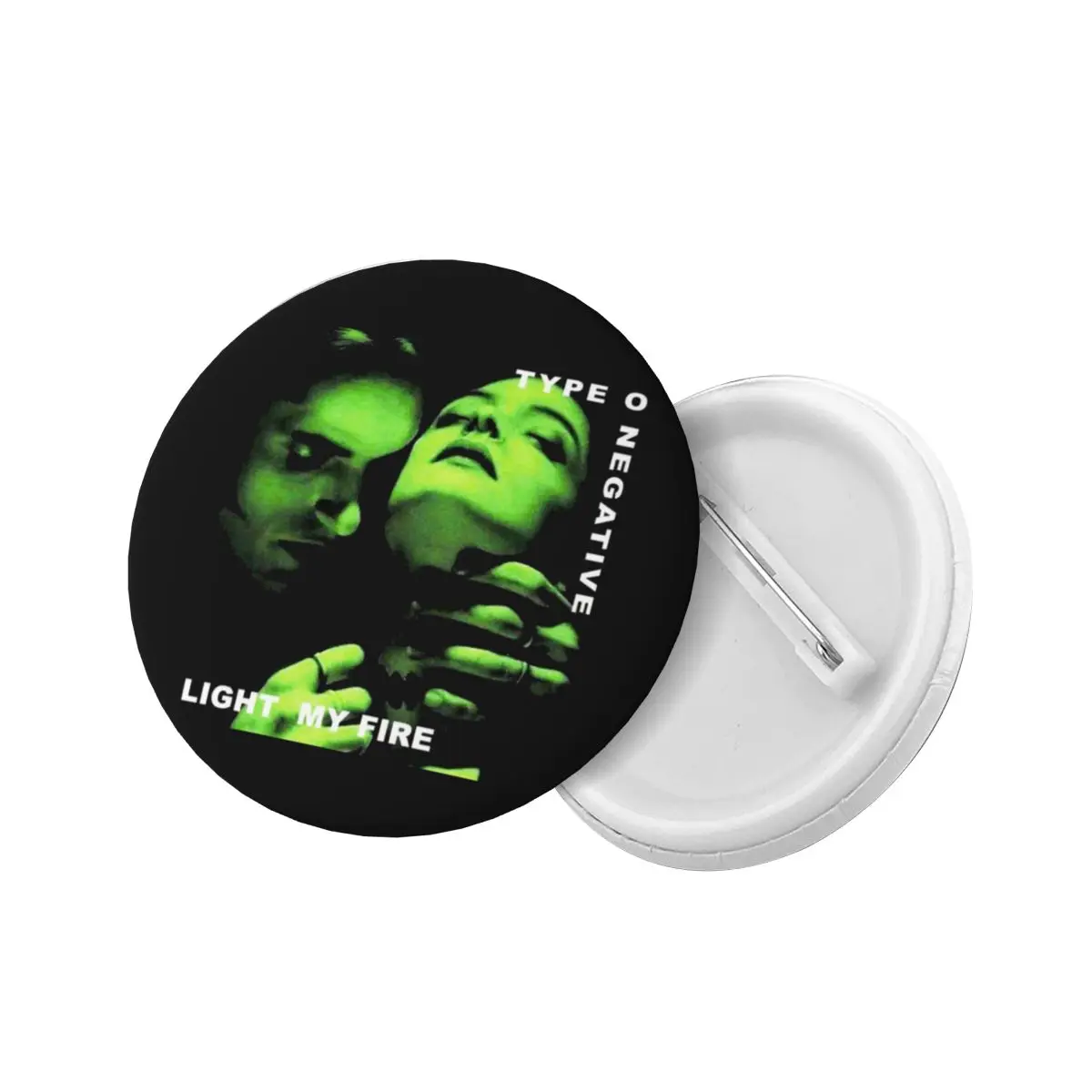 Personalize O Type Negative Logo Button Pin for Clothes Goth Heavy Metal Band Badges Brooch Pinback Gift