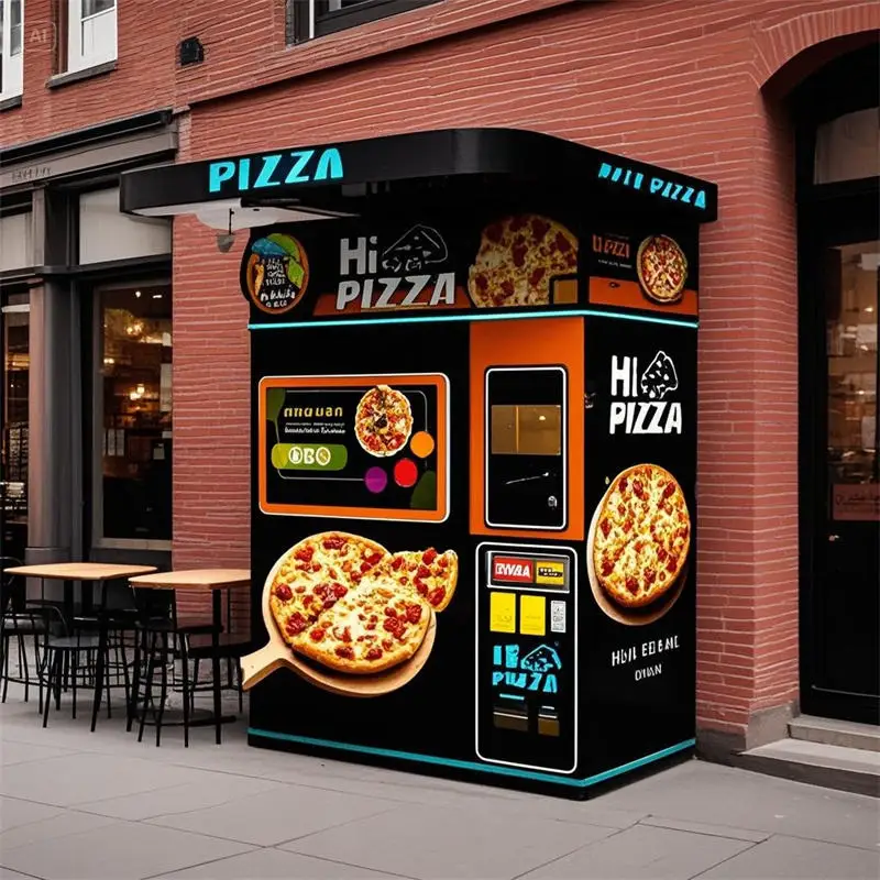 Máquina automática comercial de venda de pizzas com tela sensível ao toque para shoppings, quiosque inteligente de alimentos, fabricante.