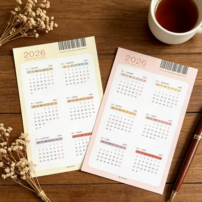 

Fromthenon 2026 Calendar Stickers Traveller's Notebook Planner Journal Annual Calendar Stickers Office Stationery Supplies