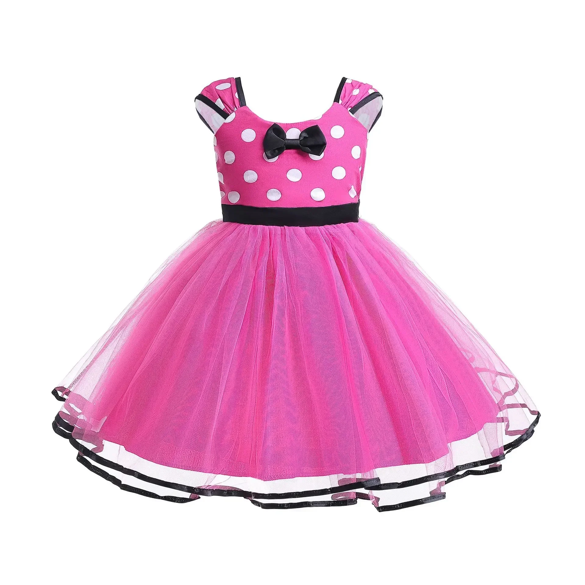 Minni Mouse Baby Girls Dress Fancy Birthday Party Cosplay Costume Polka Dot Cute Carnival Party Easter Costume for 1-5 Years