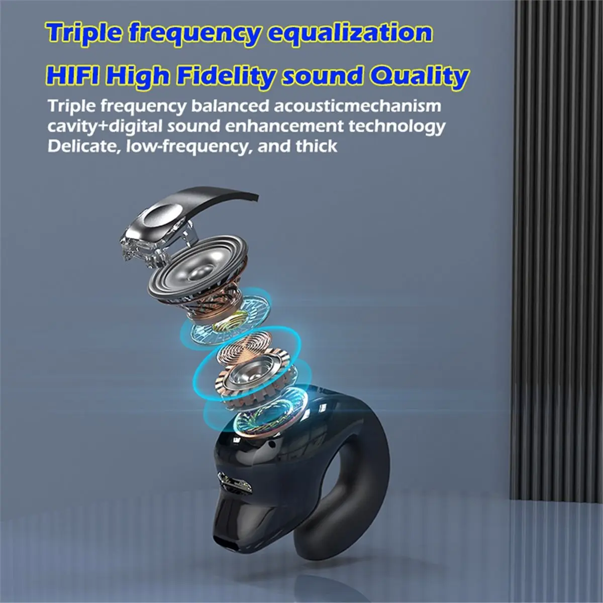 Dynamic GD28 Bluetooth Headset Clip Ear Not Into the Ear Wireless Headset Stereo Sound Sports Fitness Running Single Earphone B