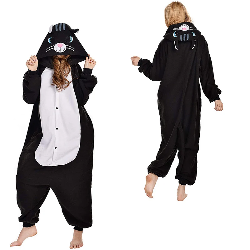 Cat Pajamas Women Onesie For Adults Kigurumi Anime Cartoon One-Piece Pijamas Men Pyjamas Halloween Jumpsuit Cosplay Costume