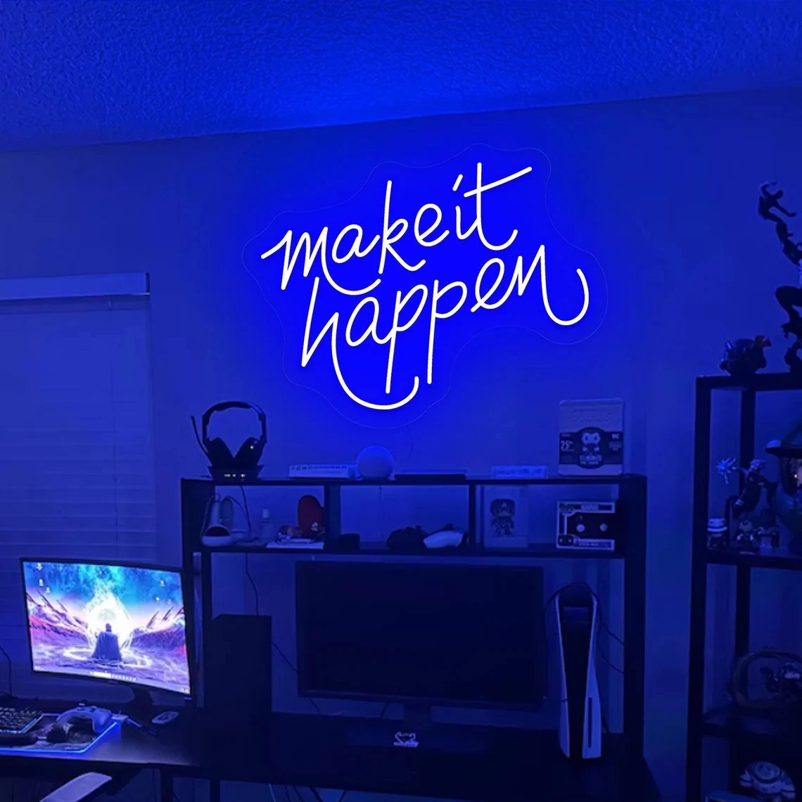 Make it happen inspirational Neon Sign for studio, gym, home, bar, cafe, restaurant, office living room, Personalized Gift, Cust