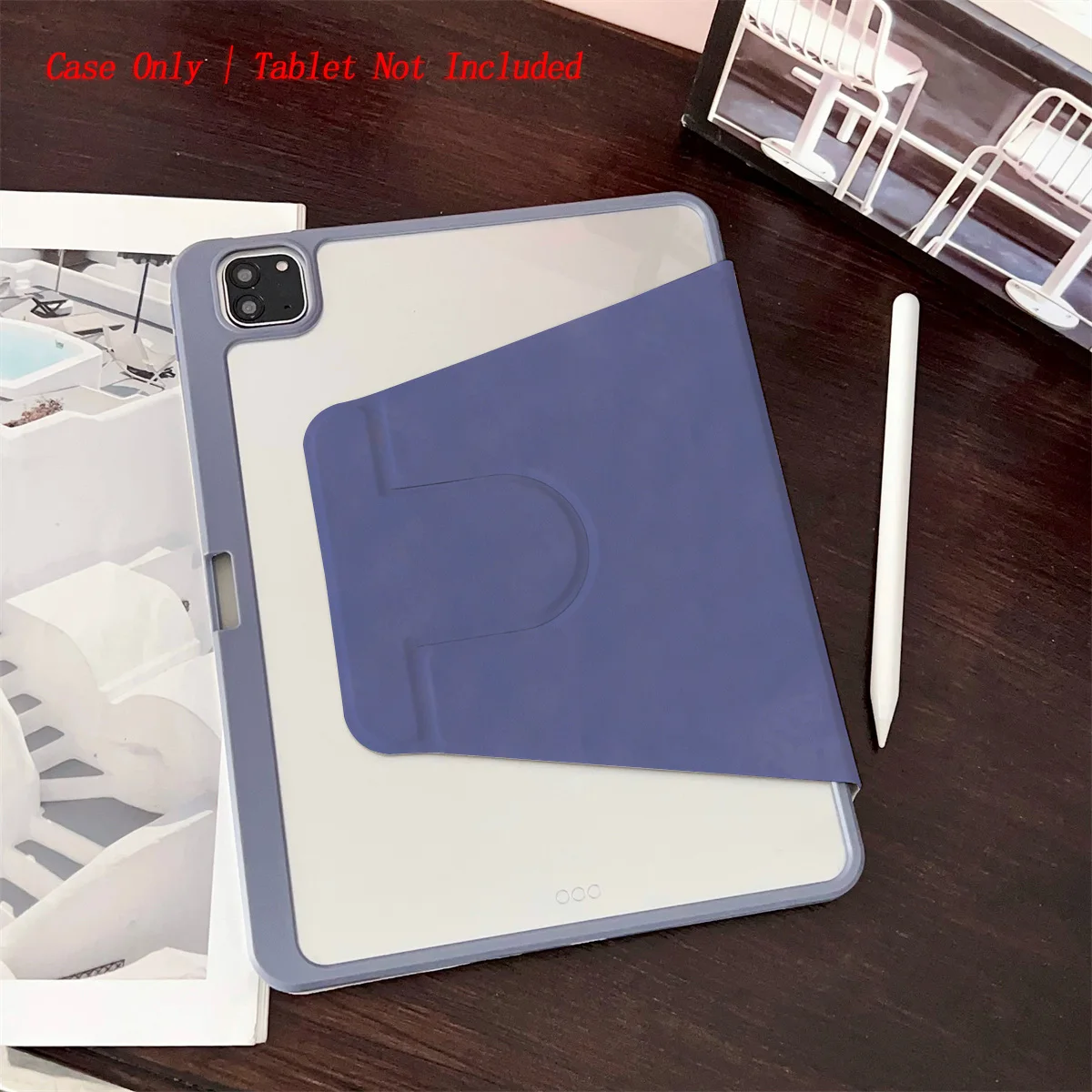 8 Fresh Style Printed iPad Case, 360° Rotating Stand & Pen Slot,Book Style, Auto Sleep/Wake, Compatible with Various Apple iPads