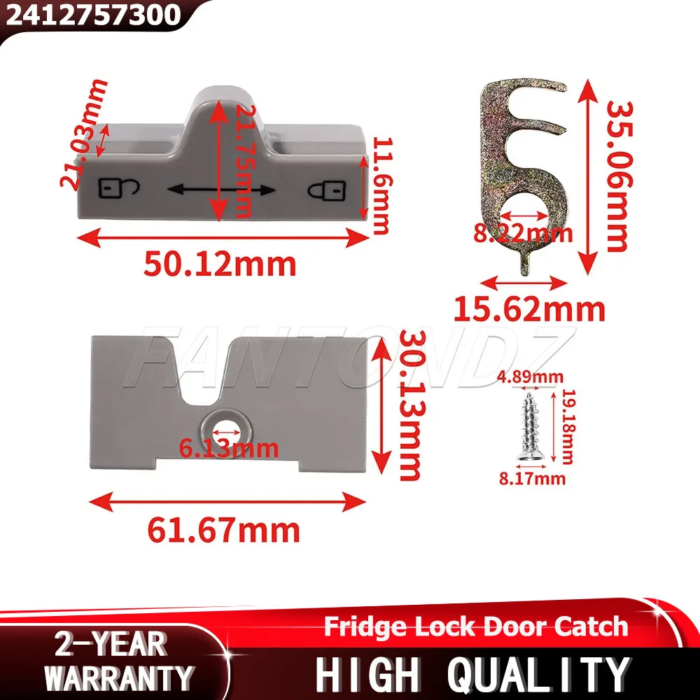 For Dometic / Electrolux Fridge Lock Door Catch Camper Caravan Motorhome 2412757300 Door Lock Travel Catch Slider Kit