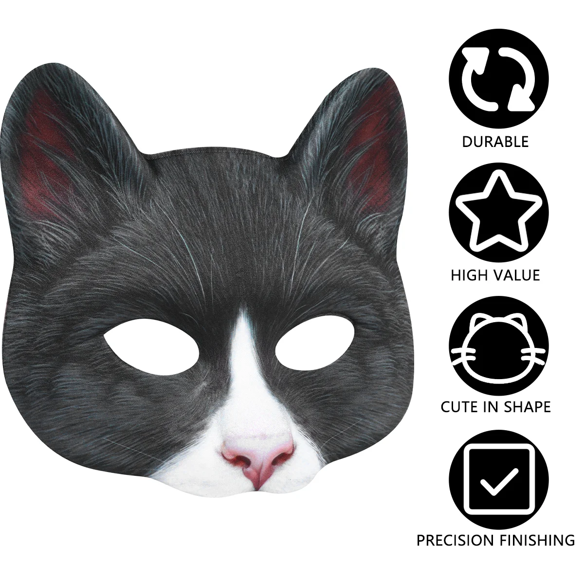 

1Pc Halloween Cosplay Cat Mask Funny Carnival Mask Cat Face Cover Costume Props