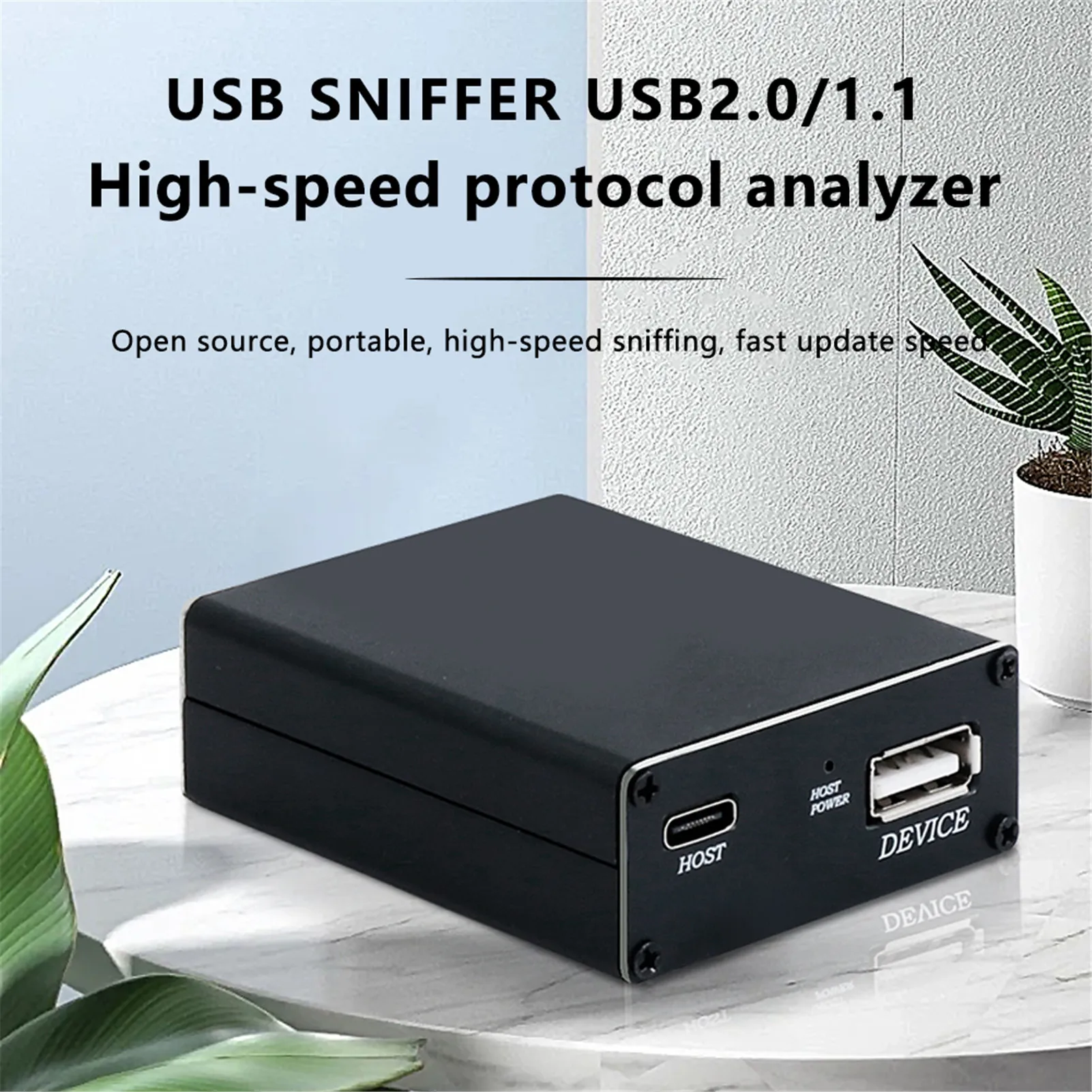 USB Sniffer 2.0 Packket Capture HS محلل بروتوكول الحافلة عالي السرعة، وحدة رئيسية واحدة، كابلين من النوع C، 1 يدوي، USB 2.0،