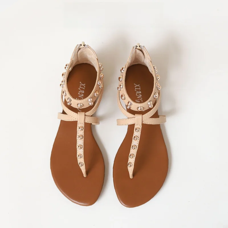 Metsu Women's Flat Sandals Soft Bottom Platform Zipper Roman Style Beach Holiday Comfortable Casual Shoes Vintage Mushroom Nail