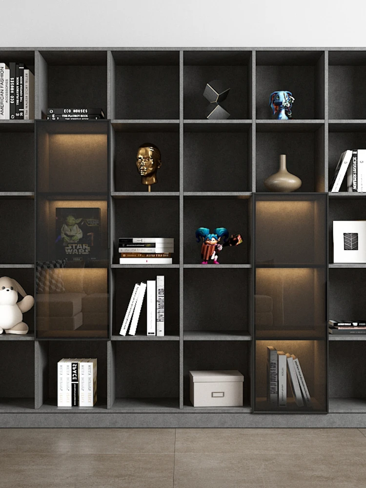 Home Locker Modern Minimalist Assemblage Zone Door Study Light Luxury Bookshelf and Storage Shelf