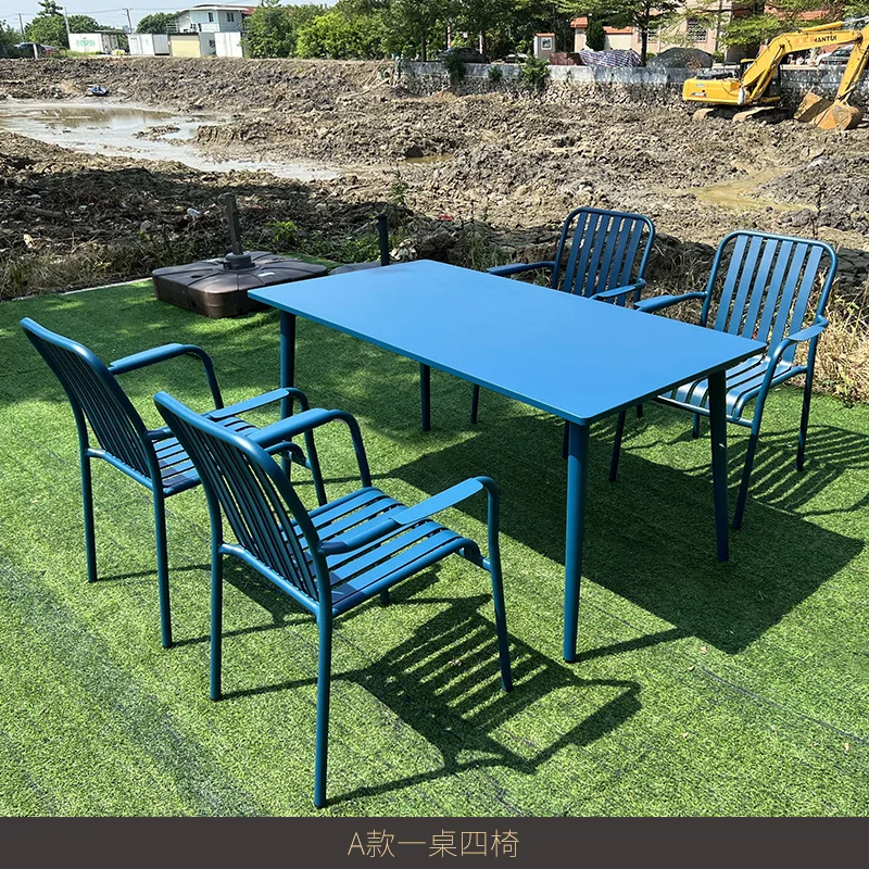 

Outdoor furniture courtyard garden scenic area tables and chairs outdoor coffee shop iron coffee table chair combination