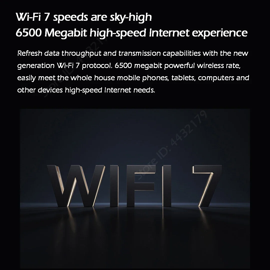 Xiaomi Router BE6500 Quad Nucleus wifi7 6500Mbps 2.5G Ethernet Port Dual Frequency 2.4/5GHz 6 Independent Signal Amplifiers Mesh