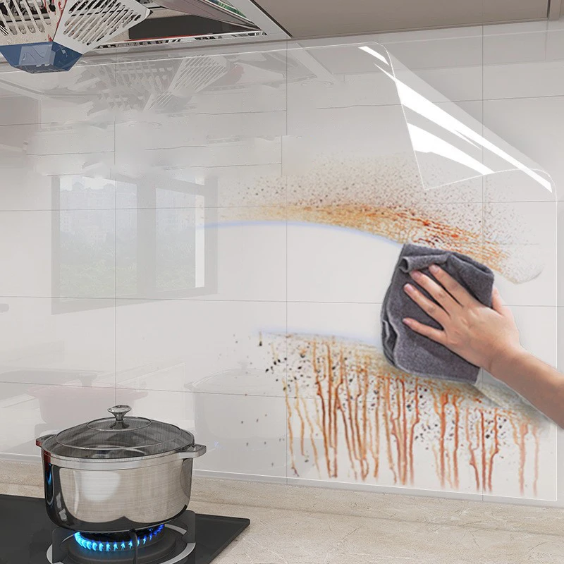 45cm Transparent Electrostatic Wall Sticker Wallpaper Oil Proof Decor Film For Kitchen Household Indoor Surface Protection