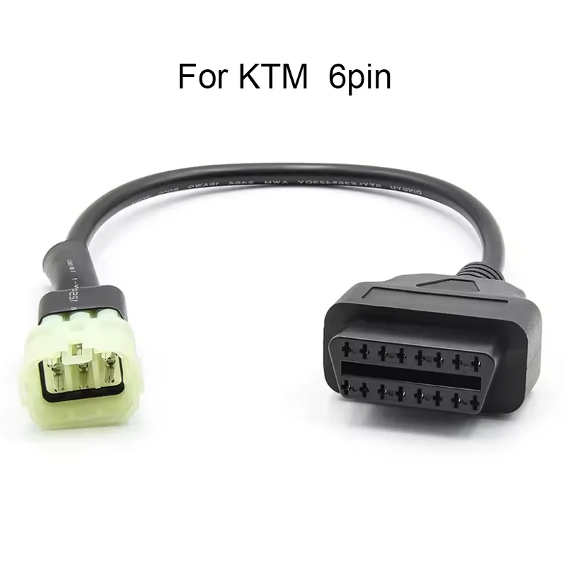 For KTM 6pin OBD2 Connector Motorcycle Motobike Adapter Extension Cable OBD Auto Tools