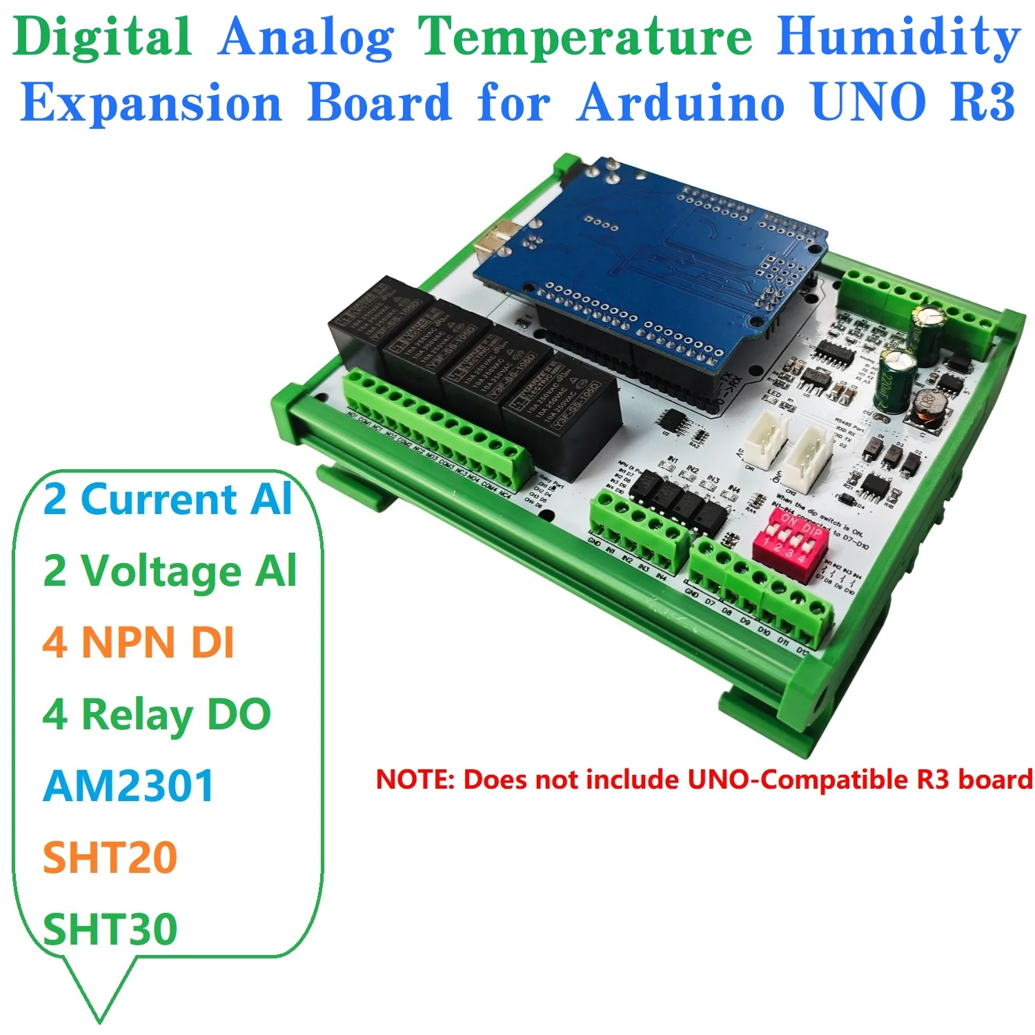 

Плата расширения реле RS485, простой модуль разработки ПЛК, цифровая аналоговая температура и влажность для Arduino UNO R3