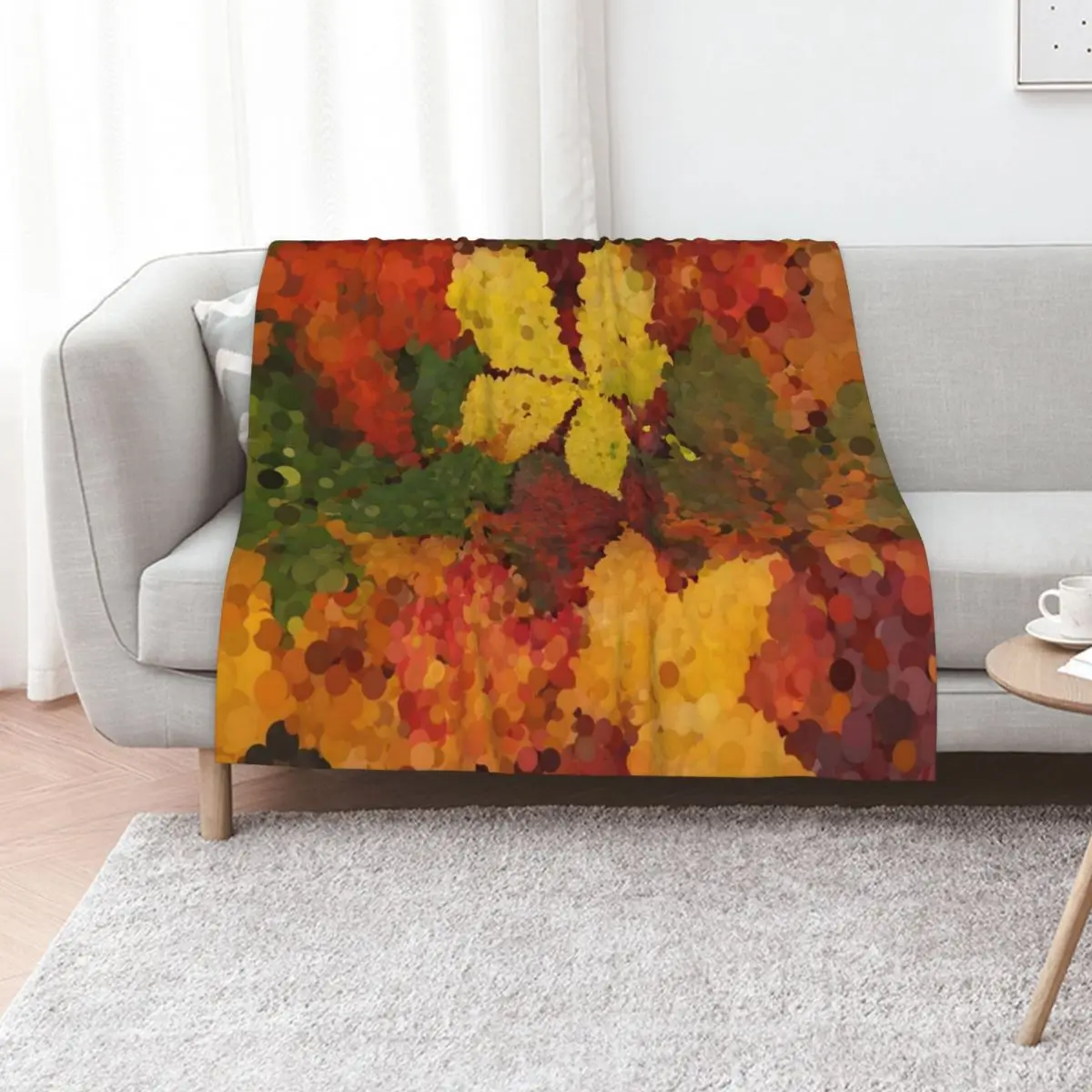 Crunchy Autumn Leaves Throw Blanket sofa bed Flannels Winter beds Decorative Sofa Soft Big Plaid Blankets