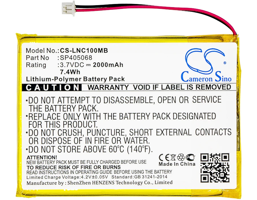 CS 2000mAh  Battery For Luvion SP405068 Supreme Connect  Prestige Touch