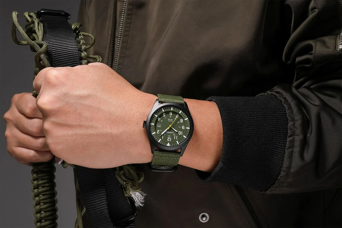 Orologio al quarzo da uomo Gorben Fashion cinturino in Nylon data automatica orologio da polso militare ArmyGreen 2021 nuovo