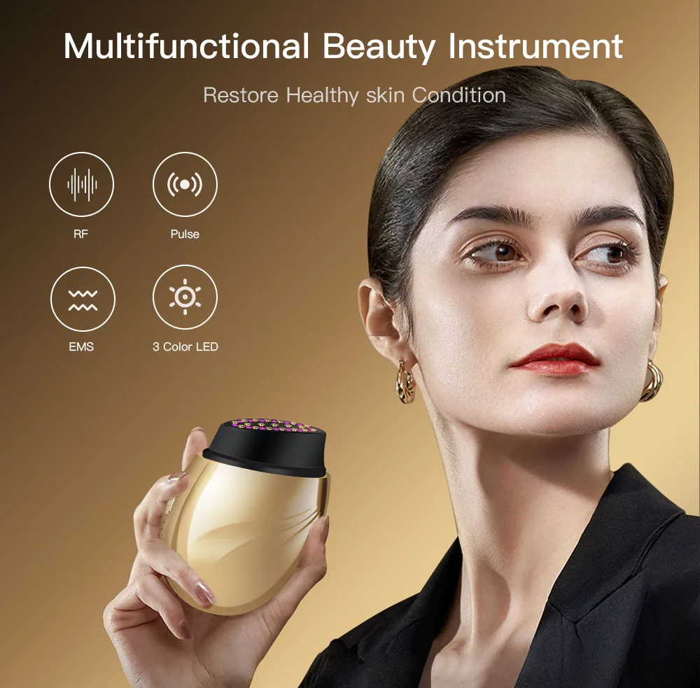 

EMS Microcurrent Face Lifting Skin Tightening Massager Red Light Collagen Regeneration Anti-Aging RF Anti-Wrinkle Beauty Device