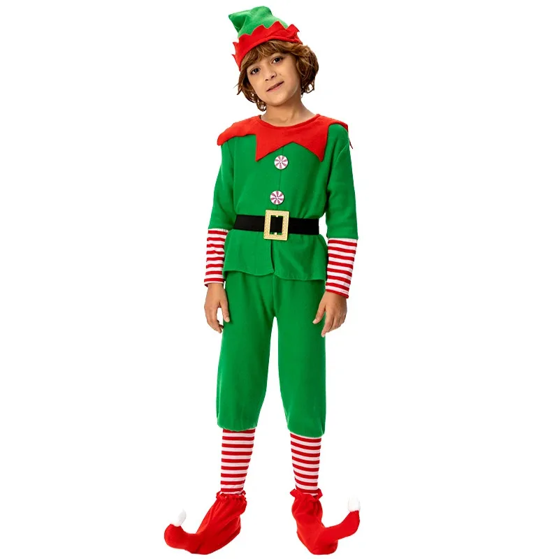 بيتر بان عيد الميلاد الجان الأطفال تأثيري البدلة بنين بنات زي فستان الحفلات وتتسابق مع قبعة حزام أغطية الأحذية