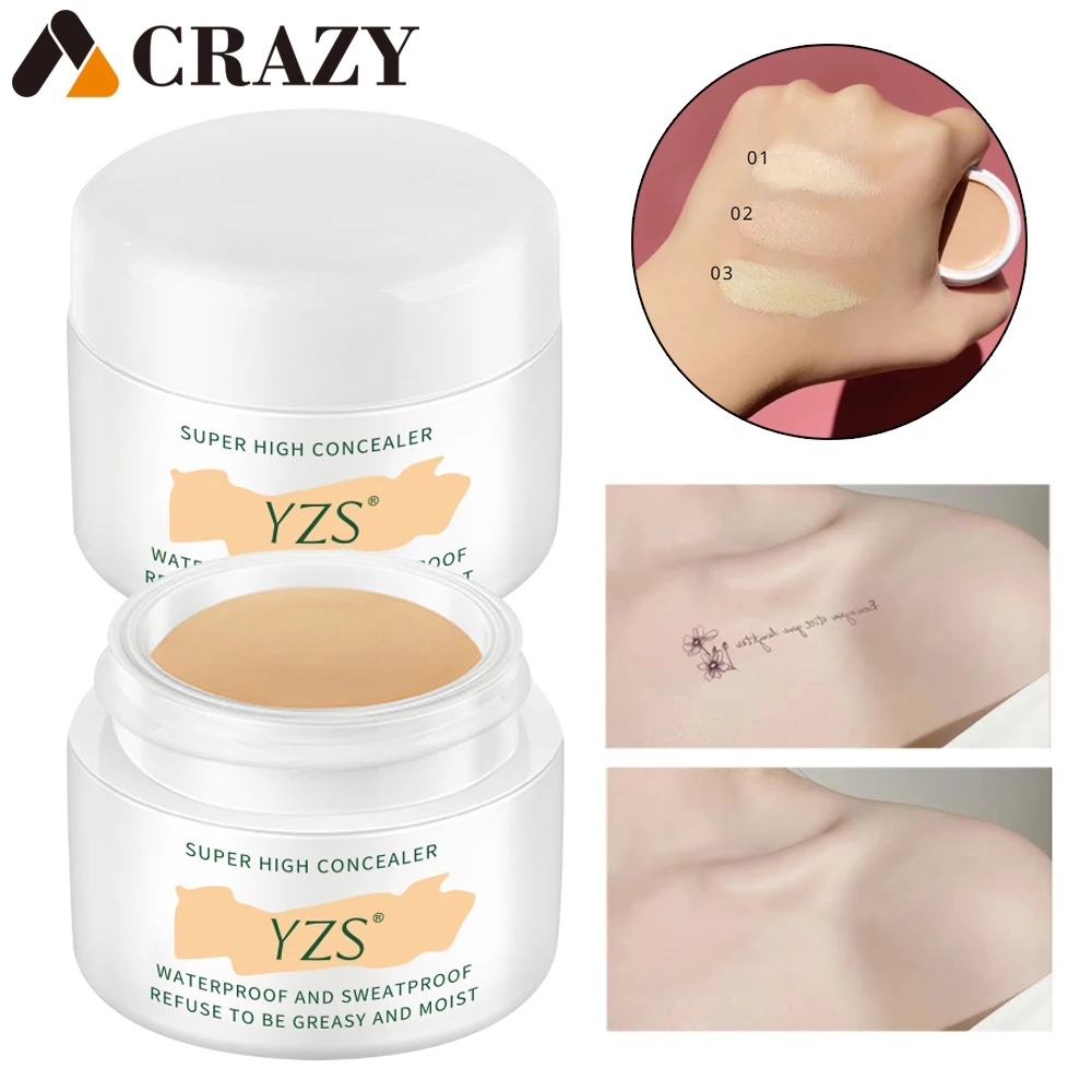 1pcs Tattoo Coverage Concealer Waterproof and Sweatproof Tattoos Scars Full Coverage Foundation Cover Contour Concealer Makeup