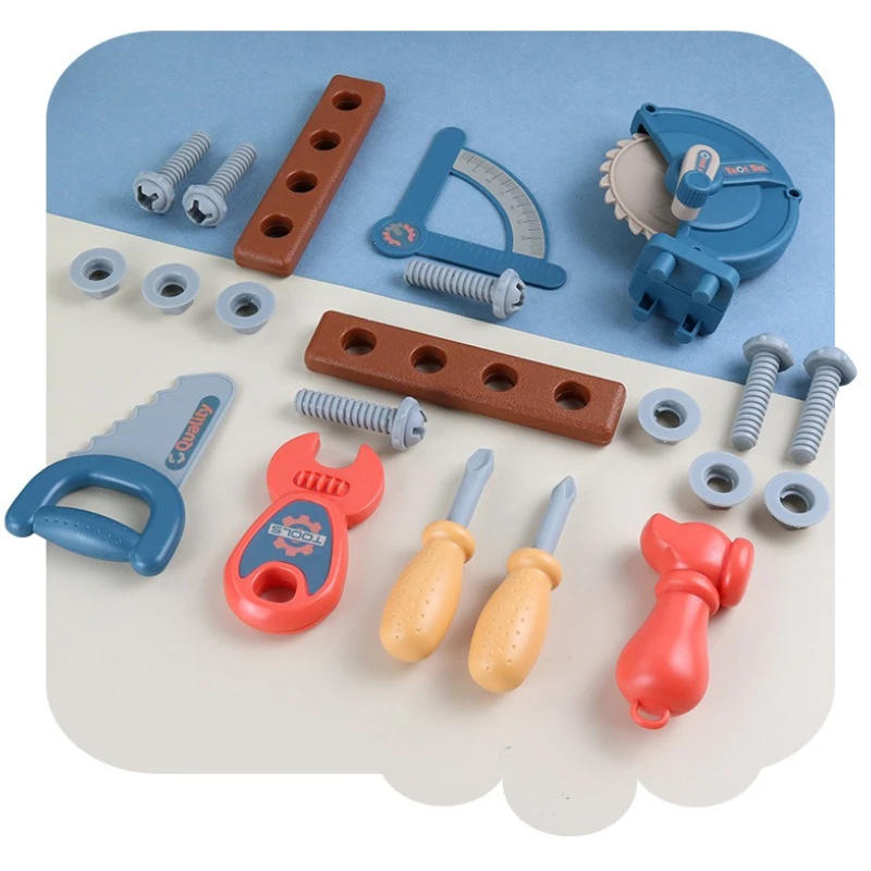 

3in1 Kids Toolbox Simulation Repair Tools Electric Screwdriver Role Play STEAM Gift for 3-6 Year Olds